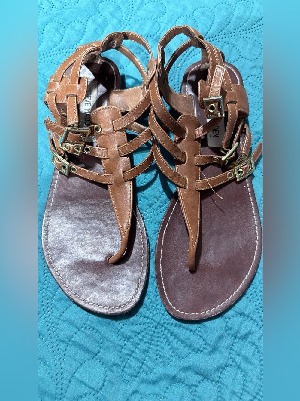Steve Madden Tan Brown Strappy Gladiator Sandals